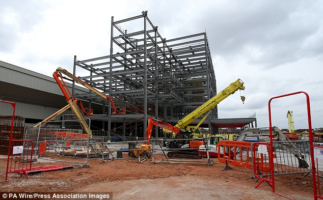 Cranes continue work on Anfield's Main Stand following the close of the 2014-15 Premier League season