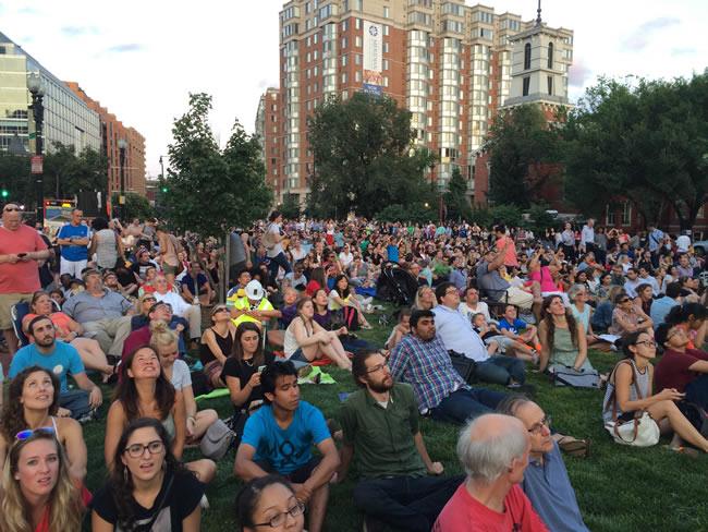 Audience gathered at Milian Park for Dance of the Cranes, part of Capital Fringe (Photo: Quill Nebeker)