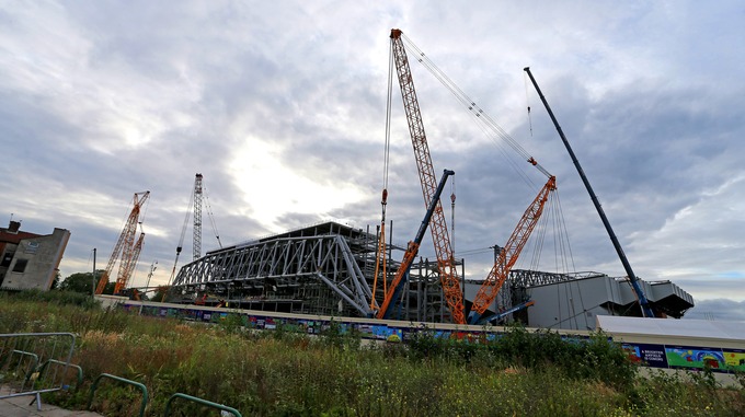 The process of installing the roof is expected to take place all day. Credit: Press Association 