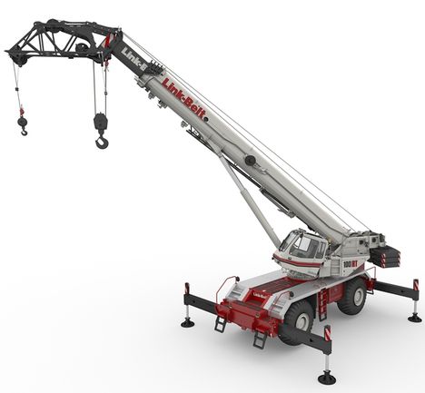 Link-Belts new 100RT has a six section boom and can handle 24 tonnes on the three metre base extension