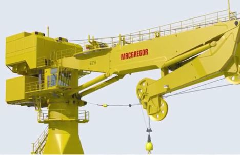 MacGregor's 150 tonne fully heave-compensated knuckle boom fibre-rope crane