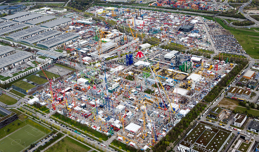 Aerial view of Bauma 2016. Photo courtesy of Messe Munchen.