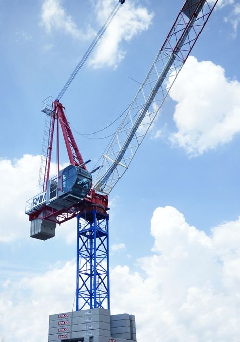 The new crane can handle 2,250kg at its maximum 55m radius