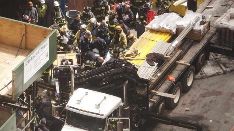  A worker was crushed by a crane in midtown but his death did not make the city's list of fatalities on construction sites.