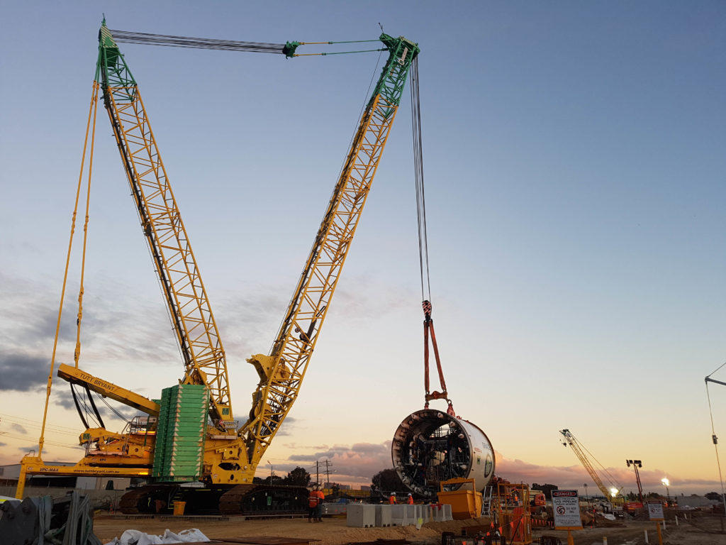 Manitowoc MLC650 Provides Heavy Lifting for Tunnel Boring Machine